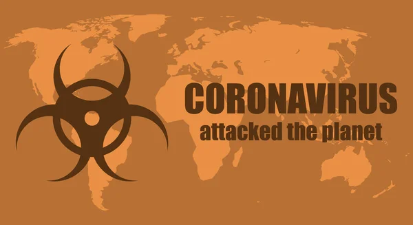 Coronavirus 2019 Ncov Atacou Planeta Ilustração Vetorial — Vetor de Stock