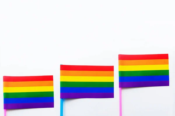 Lgbt Rainbow Flag White Background Banner — Stock Photo, Image