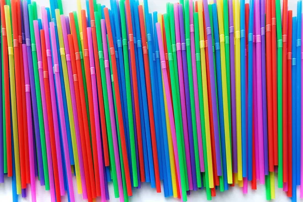 Colored Straws Drinks Texture Top View — Stock Photo, Image