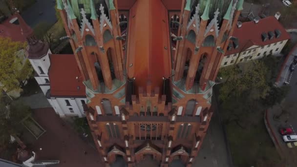 Aerial Bialystok Città Cattedrale — Video Stock