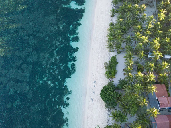 Górny Widok Góry Algierię Plaża Tropikalnej Wyspie Siargao Filipiny — Zdjęcie stockowe