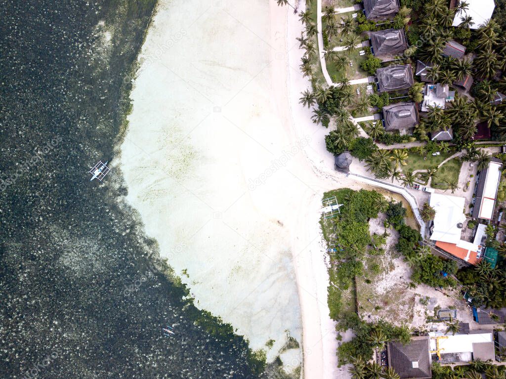 Aerial shot of General Luna beach, Siargao island