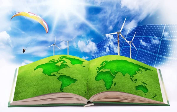 Hernieuwbare energie voor een schone wereld — Stockfoto