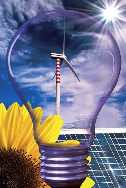 Renewable energy and sustainable development — Stock Photo, Image