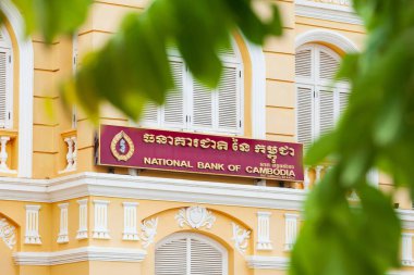 Eski Fransız sömürge Binası, Ulusal Bankası Kamboçya. Battambang il. Kamboçya.