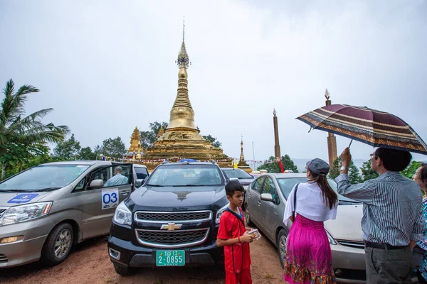 Pailin Camboja Setembro 2013 Dia Chuvoso Turista Velho Pagode Wat — Fotografia de Stock