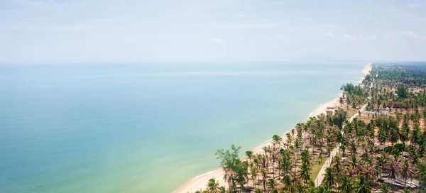 Luftaufnahme Der Meeresküste Bei Narathiwat Südthailand Wunderschöne Küste Sandstrand Und — Stockfoto