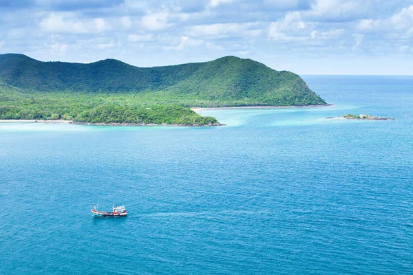 Légi Kilátás Egy Hagyományos Halászhajó Megy Haza Koh Samae San — Stock Fotó