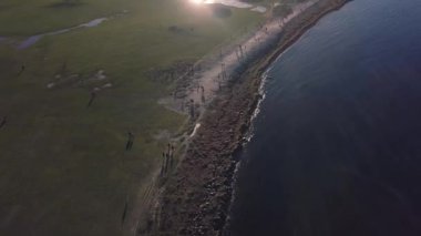 Malmo Körfez hava görünümünü Eresund Bridge ile