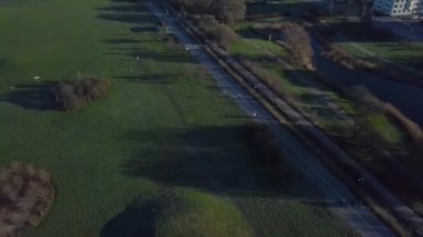 Malmo Körfez hava görünümünü Eresund Bridge ile