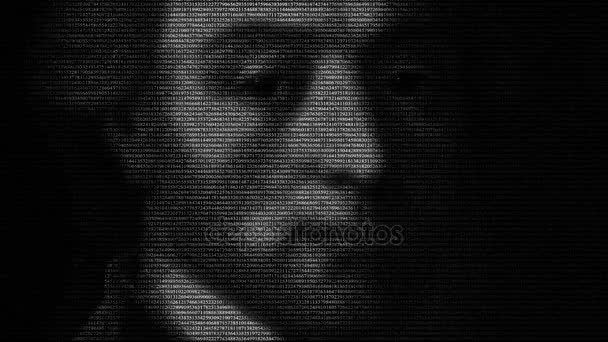 Wolfang Amadeus Mozart Face — Vídeo de stock