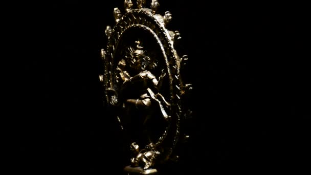 Shiva, deity of buddhism religion, rotating on black background — Stock Video