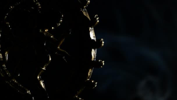 Bouddhiste Shiva divinité tournant avec de la fumée sur fond noir 