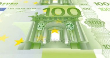Yazdırma, döngü üzerinde 100 avroluk banknot