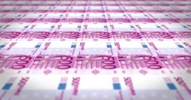 Beş yüz haddeleme ekran, döngü, nakit para üzerinde Euro banknot