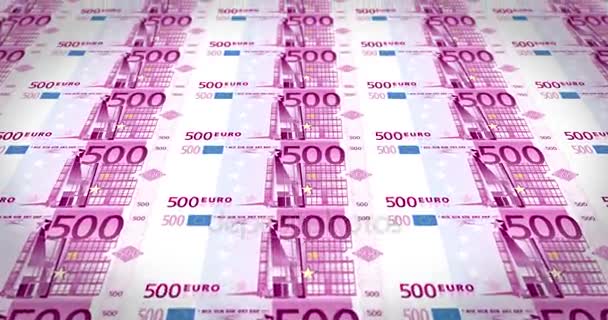 List z pět set euro bankovek na obrazovce, smyčka