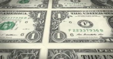 Ekranda, nakit para, inişli çıkışlı bir Amerikan Doları banknot döngü