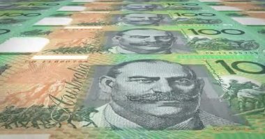 Ekranda, nakit para, haddeleme 100 Avustralya Doları banknot döngü