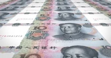 Ekranda, nakit para, haddeleme Çince on renminbi banknotlar döngü