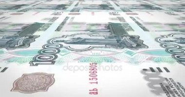 Ekranda, nakit para, haddeleme Ruslar banknotlar bin ruble döngü