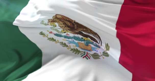 Bandera de México ondeando al viento, bucle — Vídeo de stock
