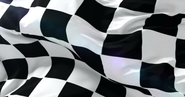 Formula one race flag waving at wind, loop — Stock Video