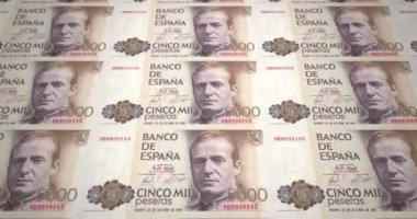 Beş bin İspanyol peseta İspanya, nakit para, banknot döngü