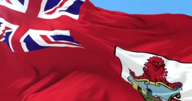 Yavaş, döngü içinde Bermuda sallayarak bayrak Rüzgar