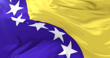 Bosna-Hersek bayrak Rüzgar yavaş, döngü içinde sallayarak