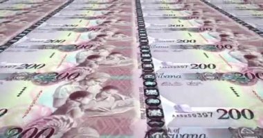 İki yüz pulas Botsvana, nakit para, banknot döngü