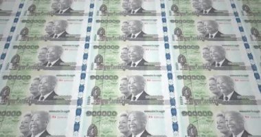 Yüz bin Kamboçyalı riels Kamboçya, nakit para, banknot döngü