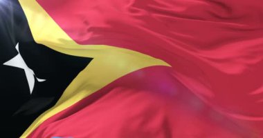 Yavaş, döngü içinde mavi gökyüzü ile Doğu Timor sallayarak bayrak Rüzgar