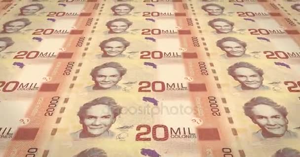 Banknoten Von Zwanzigtausend Colones Costa Rica Bargeld Schleife — Stockvideo