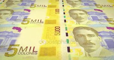 Beş bin colones Kosta Rika, nakit para, banknot döngü