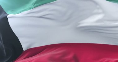 Yavaş, döngü içinde mavi gökyüzü ile Kuveyt bayrak sallayarak, Rüzgar