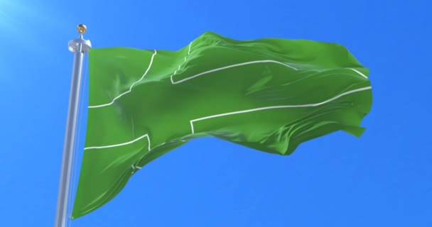 Flagge Von Ladonia Weht Wind Mit Blauem Himmel Langsamer Schleife — Stockvideo