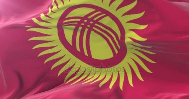 Yavaş, döngü içinde Kırgızistan sallayarak bayrak Rüzgar