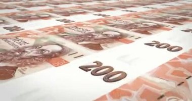 İki yüz çek korunas Çek Cumhuriyeti, nakit para, banknot döngü