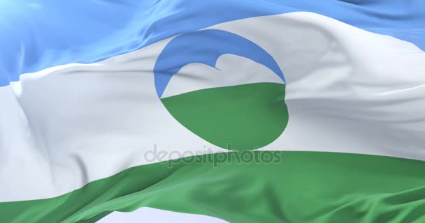 Drapeau de Kabardino Balkaria agitant le vent en boucle lente 