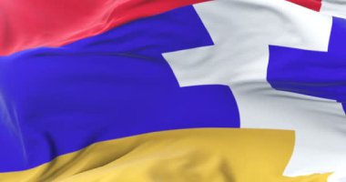 Yavaş, döngü içinde Artsakh Cumhuriyeti, sallayarak bayrak Rüzgar
