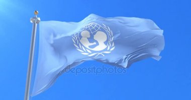 UNICEF, Birleşmiş Milletler Çocuk Fonu, Rüzgar yavaş, döngü içinde sallayarak bayrağı