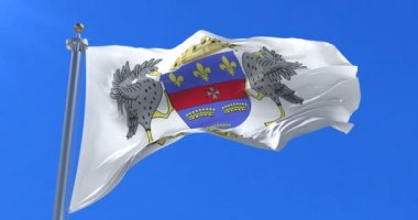 Saint Barthlemy rüzgarda, yavaş mavi gökyüzü ile sallayarak, bayrak, döngü