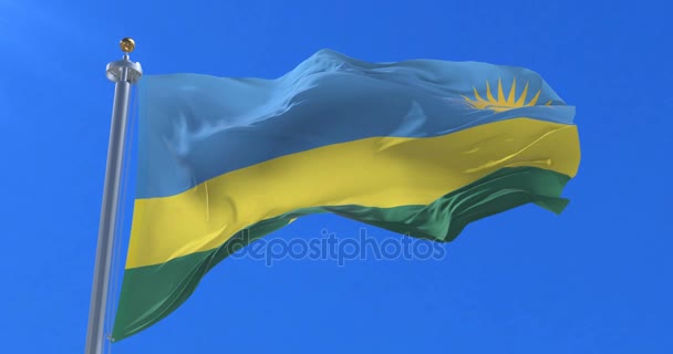 Flaga Rwandy Macha Wiatr Pętlę Powolne — Wideo stockowe