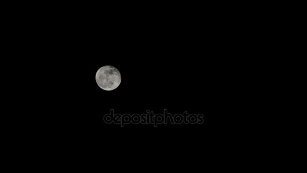 Luna Llena Una Noche Oscura Con Nubes Pasando — Vídeo de stock