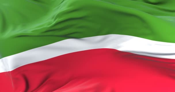 Bandera Tartaristán Ondeando Viento Lentamente Con Cielo Azul Bucle — Vídeos de Stock