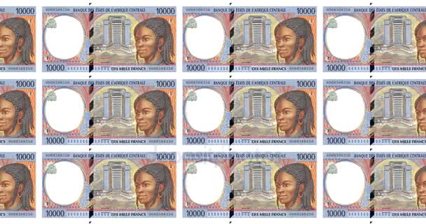 Banknotes Ten Thousand Francs Djibouti Rolling Cash Money Loop — Stock Video