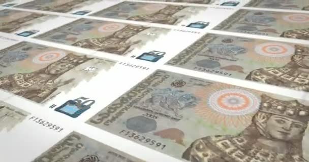 Banknoten Fünfzig Georgischen Lari Der Republik Georgien Bargeld Schleife — Stockvideo