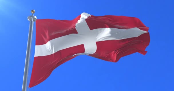 Bandera Escudo Armas Soberana Orden Militar Malta Ondeando Bucle — Vídeo de stock