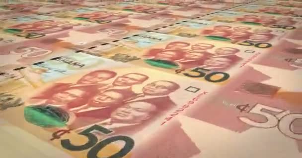 五十加纳地的钞票 现金金钱 — 图库视频影像
