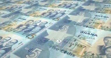 Beş Ganalı cedis Gana, nakit para, banknot döngü